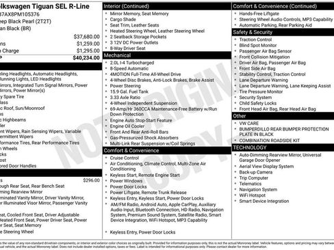 Certified 2023 Volkswagen Tiguan SEL R-Line AWD/4WD image 47
