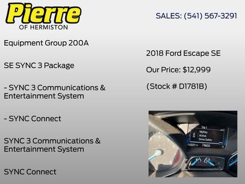 Used 2018 Ford Escape SE w/ SE Sync 3 Package image 6