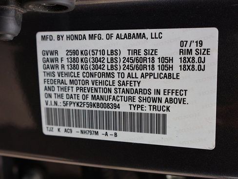 Used 2019 Honda Ridgeline RTL image 57