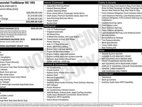 Used 2022 Chevrolet TrailBlazer RS w/ Convenience Package AWD/4WD image 28