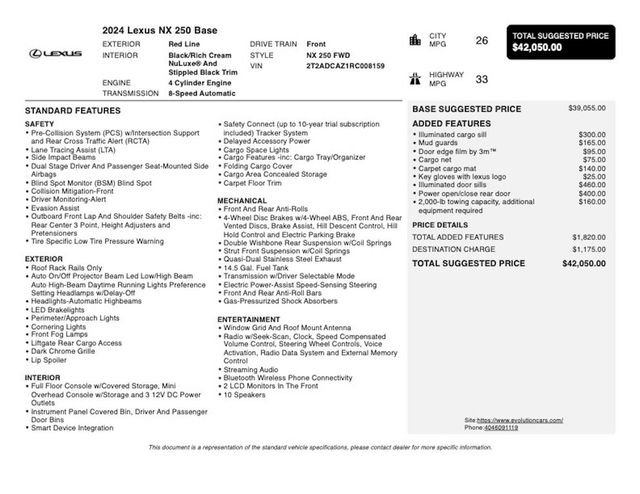 Used 2024 Lexus NX 250 FWD w/ Towing Package (2000 Lbs) image 4