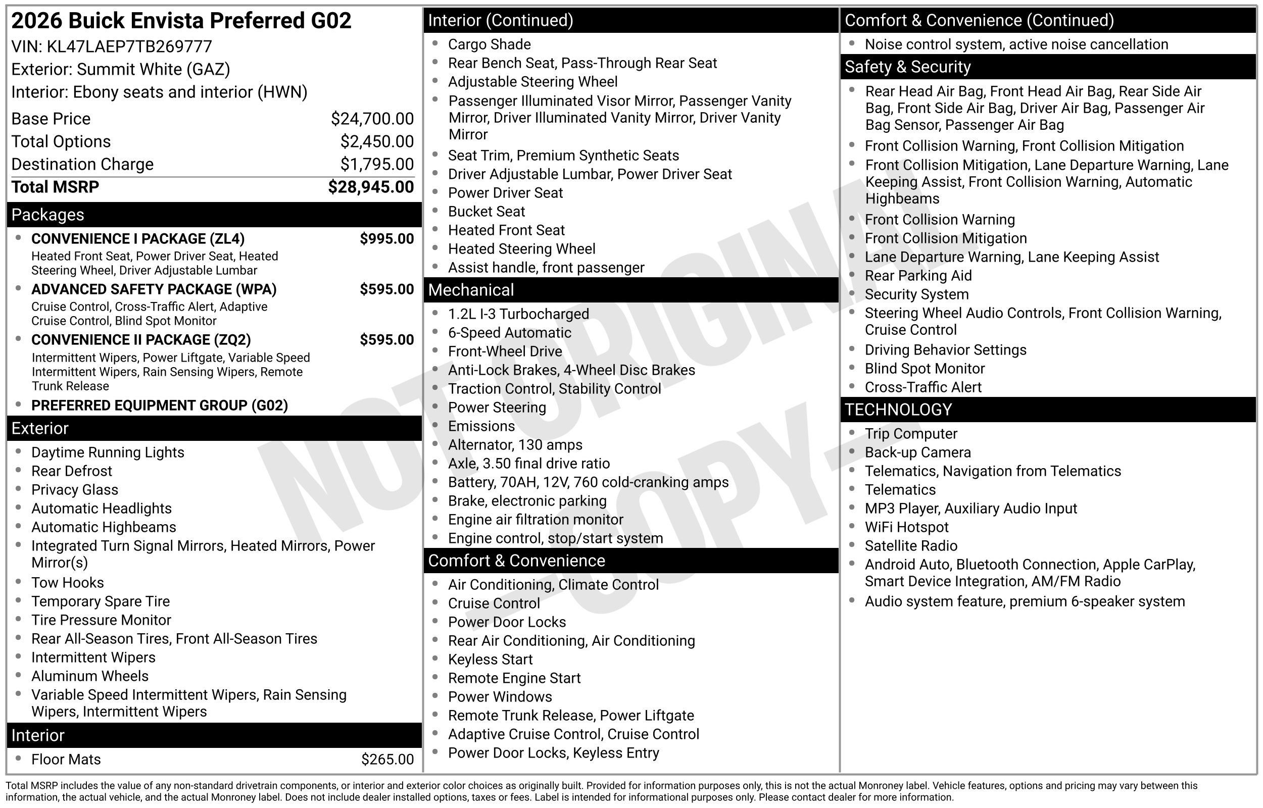 New 2026 Buick Envista Sport Touring w/ Convenience I Package FWD image 41