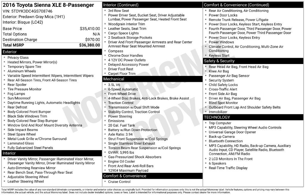 Used 2016 Toyota Sienna XLE FWD image 39