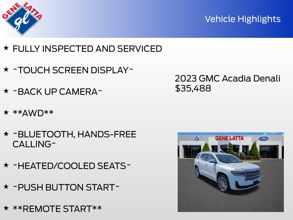 Used 2023 GMC Acadia Denali w/ Denali Ultimate Package AWD/4WD image 34