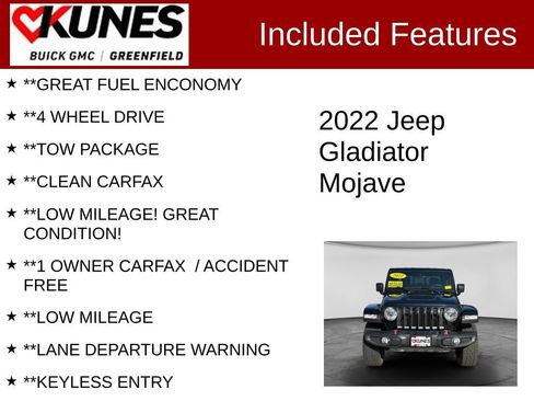 Used 2022 Jeep Gladiator Mojave w/ Trailer Tow Package AWD/4WD image 3