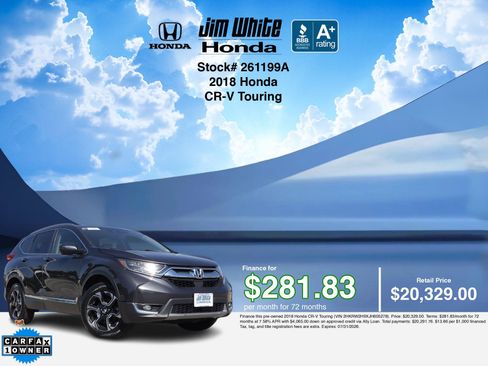 Certified 2018 Honda CR-V Touring image 3