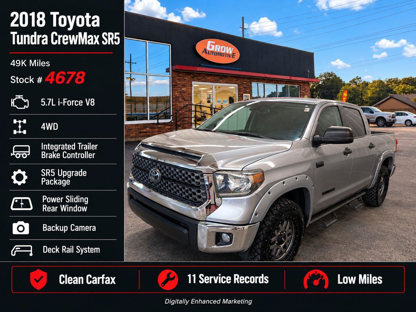 Used 2018 Toyota Tundra SR5 w/ SR5 Upgrade Package AWD/4WD image 5