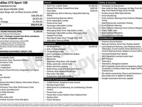 Used 2025 Cadillac CT5 Sport w/ Sun And Sound Package AWD/4WD image 17