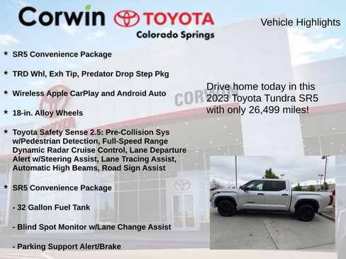 Used 2023 Toyota Tundra SR5 w/ SR5 Convenience Package AWD/4WD image 6