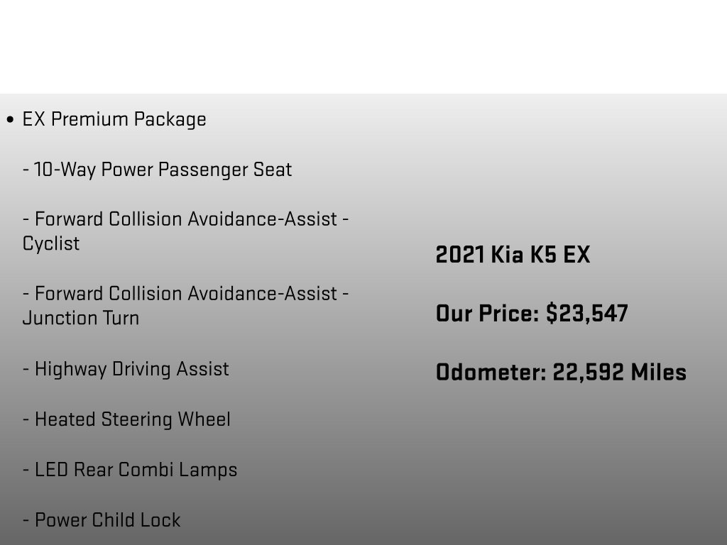Used 2021 Kia K5 EX w/ EX Premium Package FWD image 6