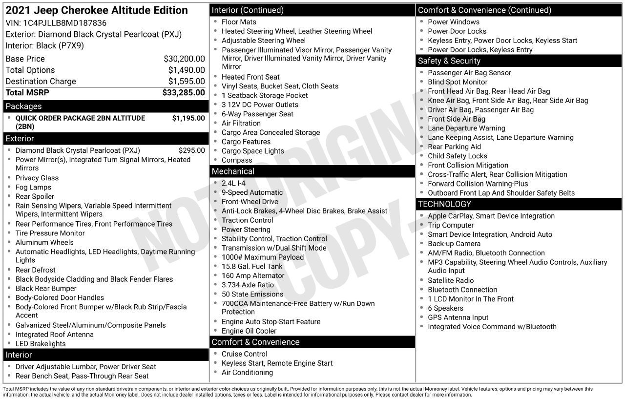 Used 2021 Jeep Cherokee Latitude Plus FWD image 28