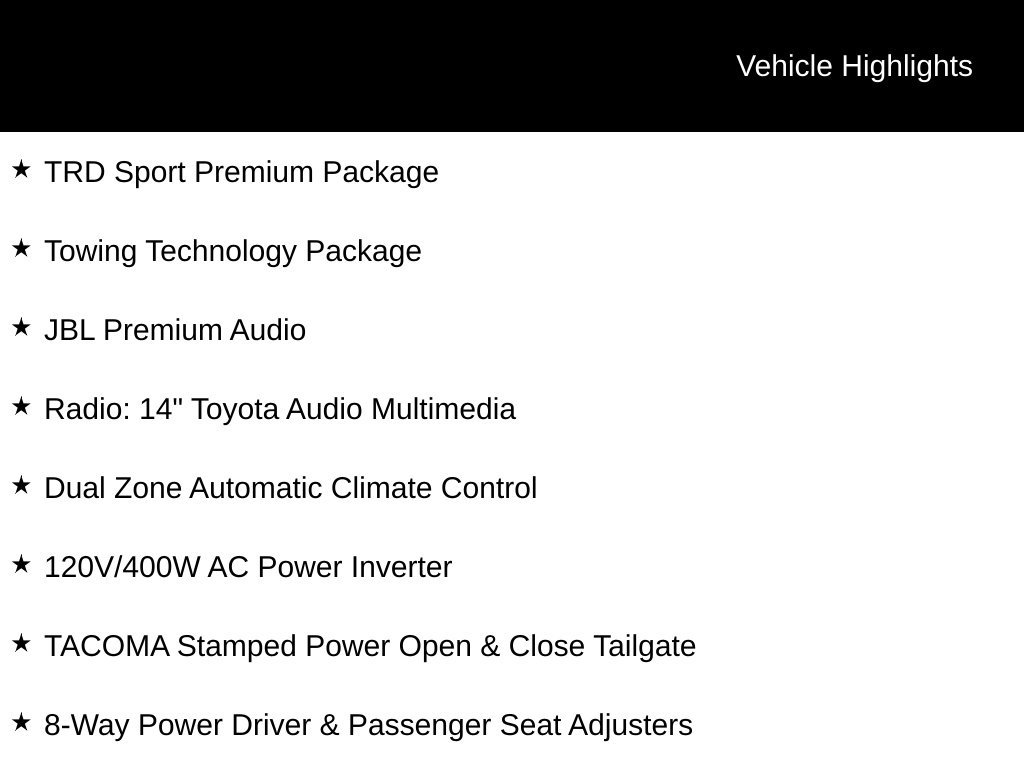 Used 2024 Toyota Tacoma TRD Sport w/ TRD Sport Premium Package RWD image 2