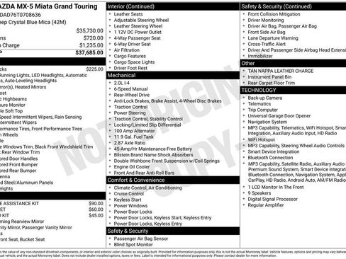 New 2026 MAZDA MX-5 Miata Grand Touring RWD image 33