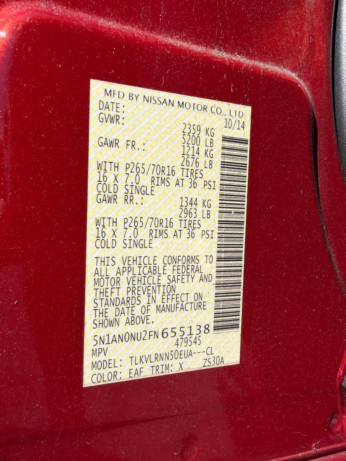 Used 2015 Nissan Xterra S w/ Value Package RWD image 21