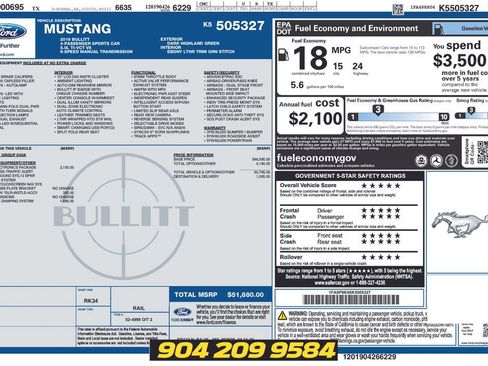 Used 2019 Ford Mustang Bullitt w/ Bullitt Electronics Package RWD image 4