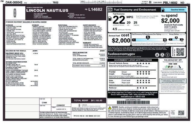Used 2023 Lincoln Nautilus Reserve w/ Equipment Group 201A AWD/4WD image 38
