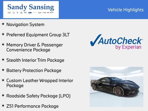 Used 2024 Chevrolet Corvette Stingray Premium Conv w/ Z51 Performance Package RWD image 7