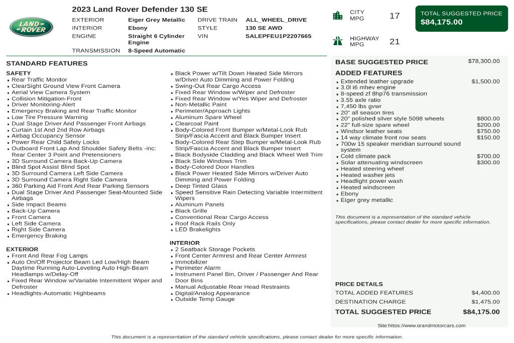 Used 2023 Land Rover Defender 130 SE AWD/4WD image 3