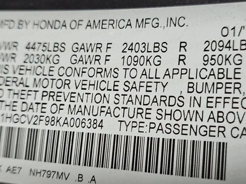 Used 2019 Honda Accord Touring image 9