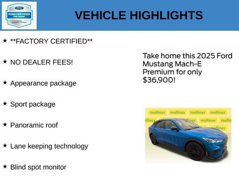 Used 2025 Ford Mustang Mach-E Premium w/ Sport Appearance Package RWD image 11