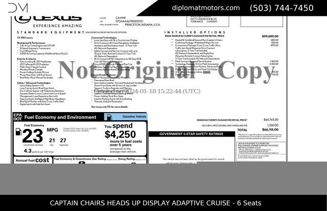 Used 2024 Lexus TX 350 FWD w/ Technology Package image 2