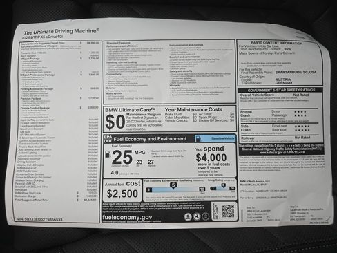 Used 2026 BMW X5 sDrive40i w/ M Sport Package RWD image 26