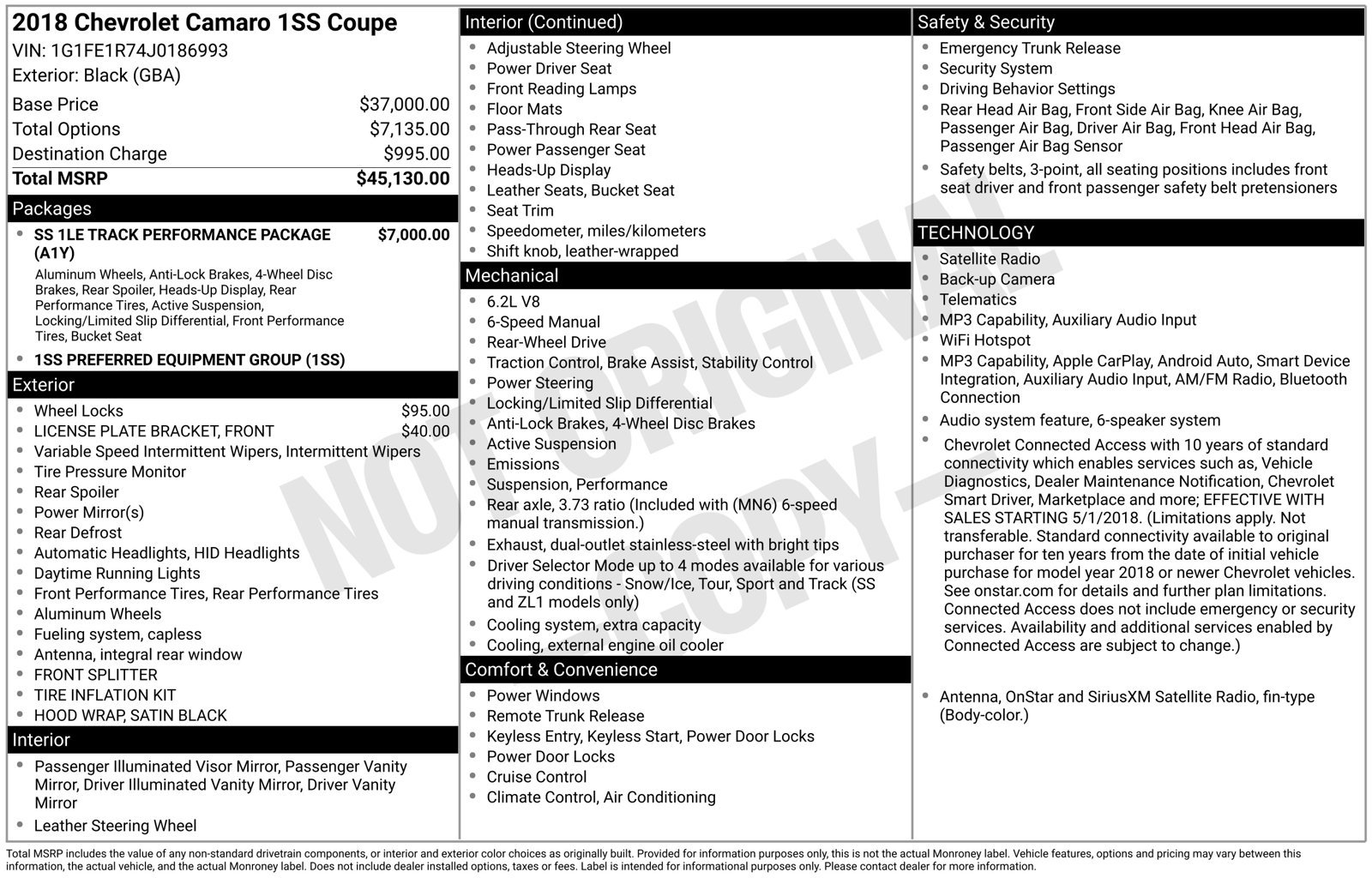 Used 2018 Chevrolet Camaro SS RWD image 4