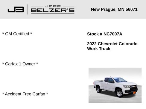 Certified 2022 Chevrolet Colorado W/T w/ WT Convenience Package image 2