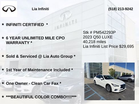 Certified 2023 INFINITI Q50 Luxe w/ Cargo Package AWD/4WD image 5