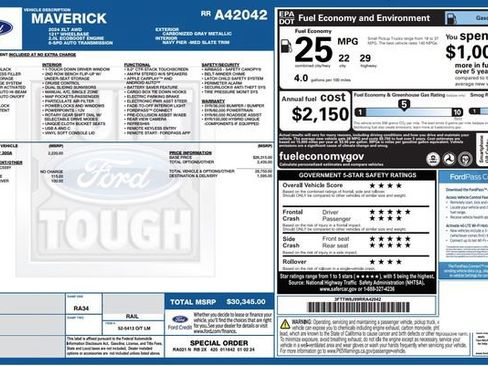 Used 2024 Ford Maverick XLT w/ Equipment Group 300A Standard image 3