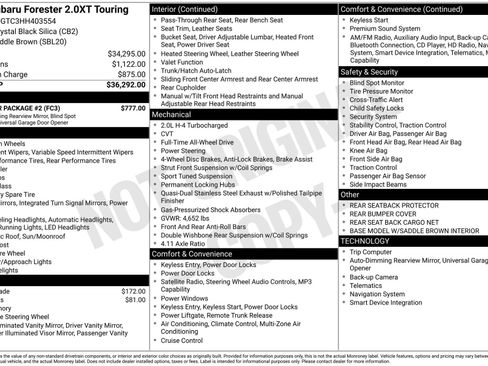 Used 2017 Subaru Forester 2.0XT Touring w/ Popular Package #2 image 5