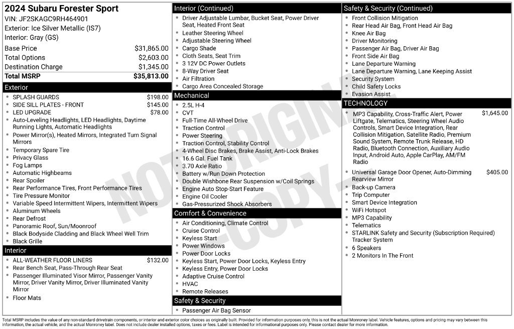 Certified 2024 Subaru Forester Sport AWD/4WD image 6