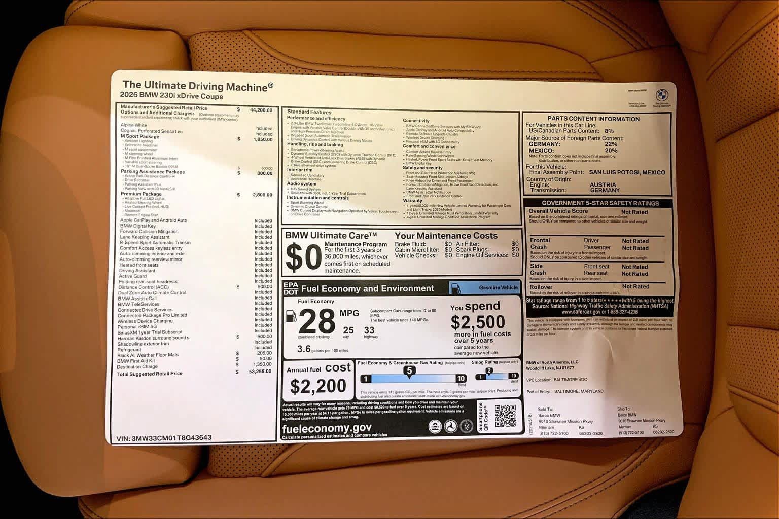 New 2026 BMW 230i xDrive Coupe w/ Premium Package AWD/4WD image 22