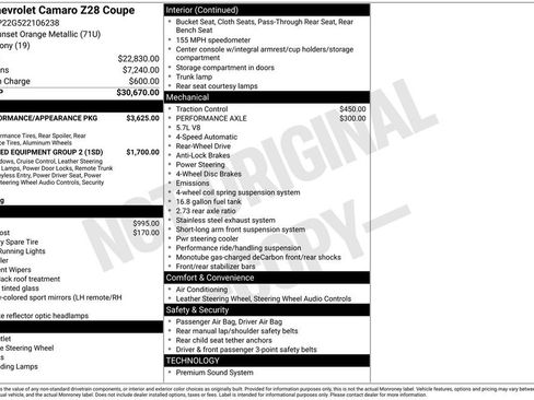 Used 2002 Chevrolet Camaro Z28 w/ SS Performance/Appearance Pkg image 7