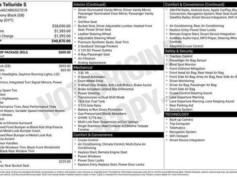 Used 2024 Kia Telluride S w/ S Sunroof Package image 15