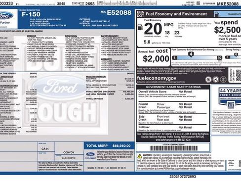 Used 2021 Ford F150 Lariat w/ Equipment Group 502A High image 2