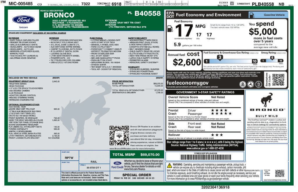 Used 2023 Ford Bronco Wildtrak AWD/4WD image 33