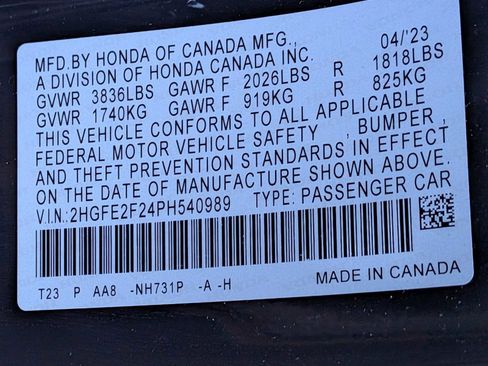 Certified 2023 Honda Civic LX image 30