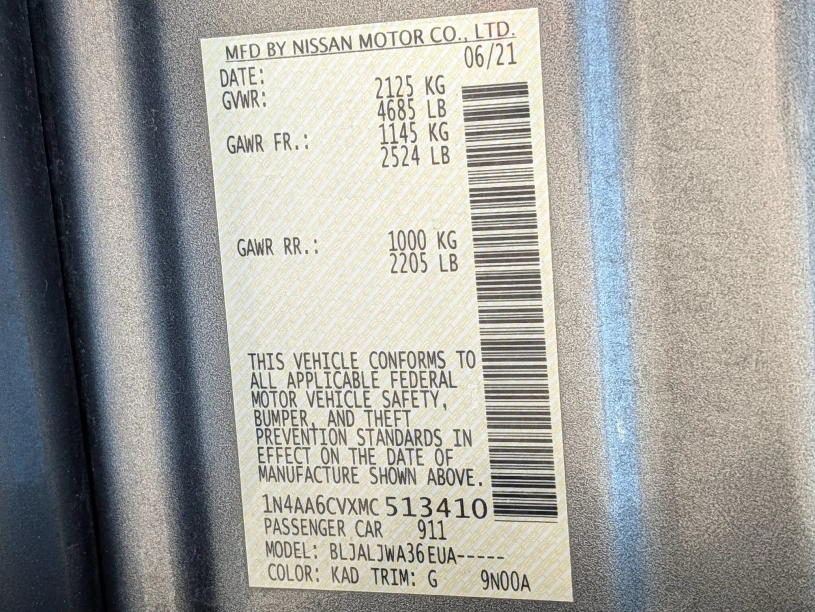 Used 2021 Nissan Maxima 3.5 SV w/ Floor Mat Group FWD image 28