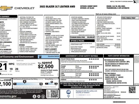 Used 2023 Chevrolet Blazer LT w/ LPO, Black Sport Package image 1