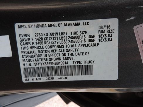 Used 2017 Honda Ridgeline RTL-T image 19