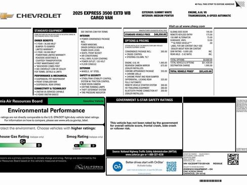New 2025 Chevrolet Express 3500 Extended w/ Driver Convenience Package RWD image 5