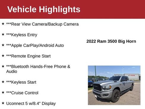 Used 2022 RAM 3500 Big Horn w/ Night Edition AWD/4WD image 4