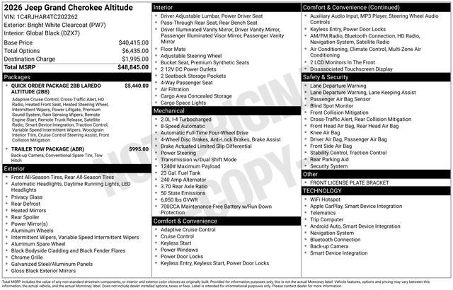 New 2026 Jeep Grand Cherokee Altitude AWD/4WD image 9