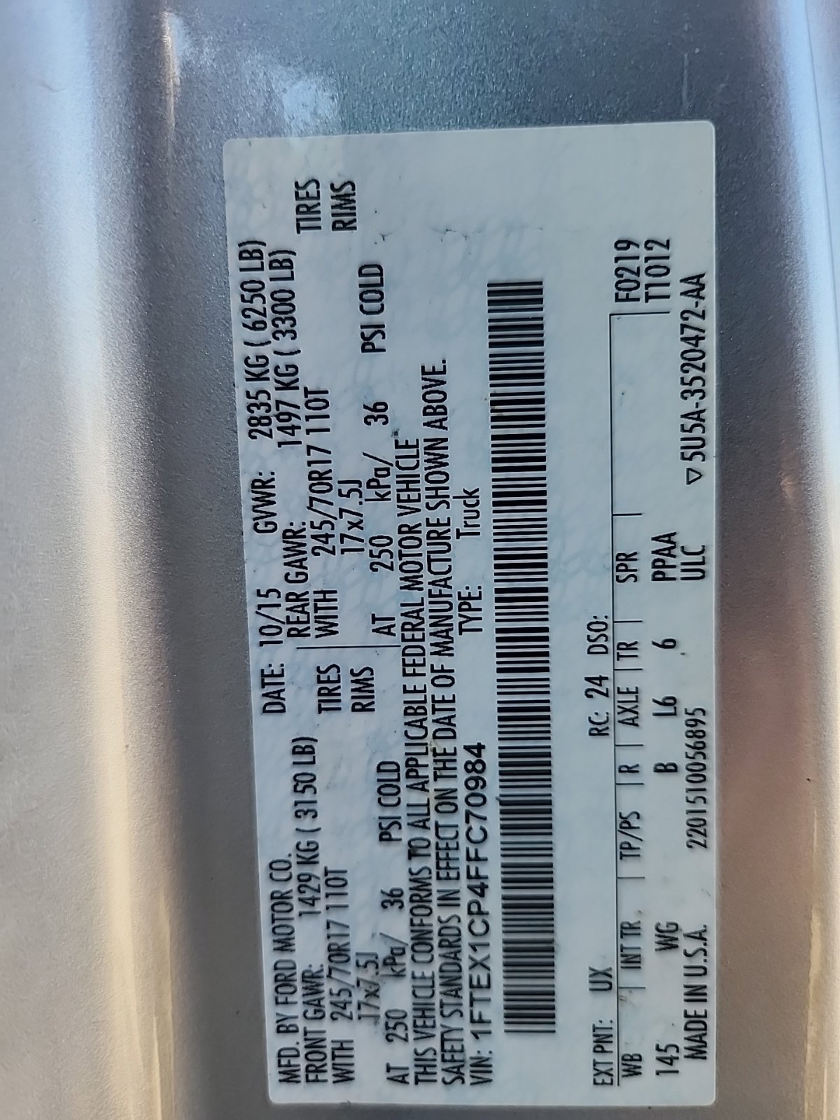 Used 2015 Ford F150 XL w/ Equipment Group 101A Mid RWD image 9