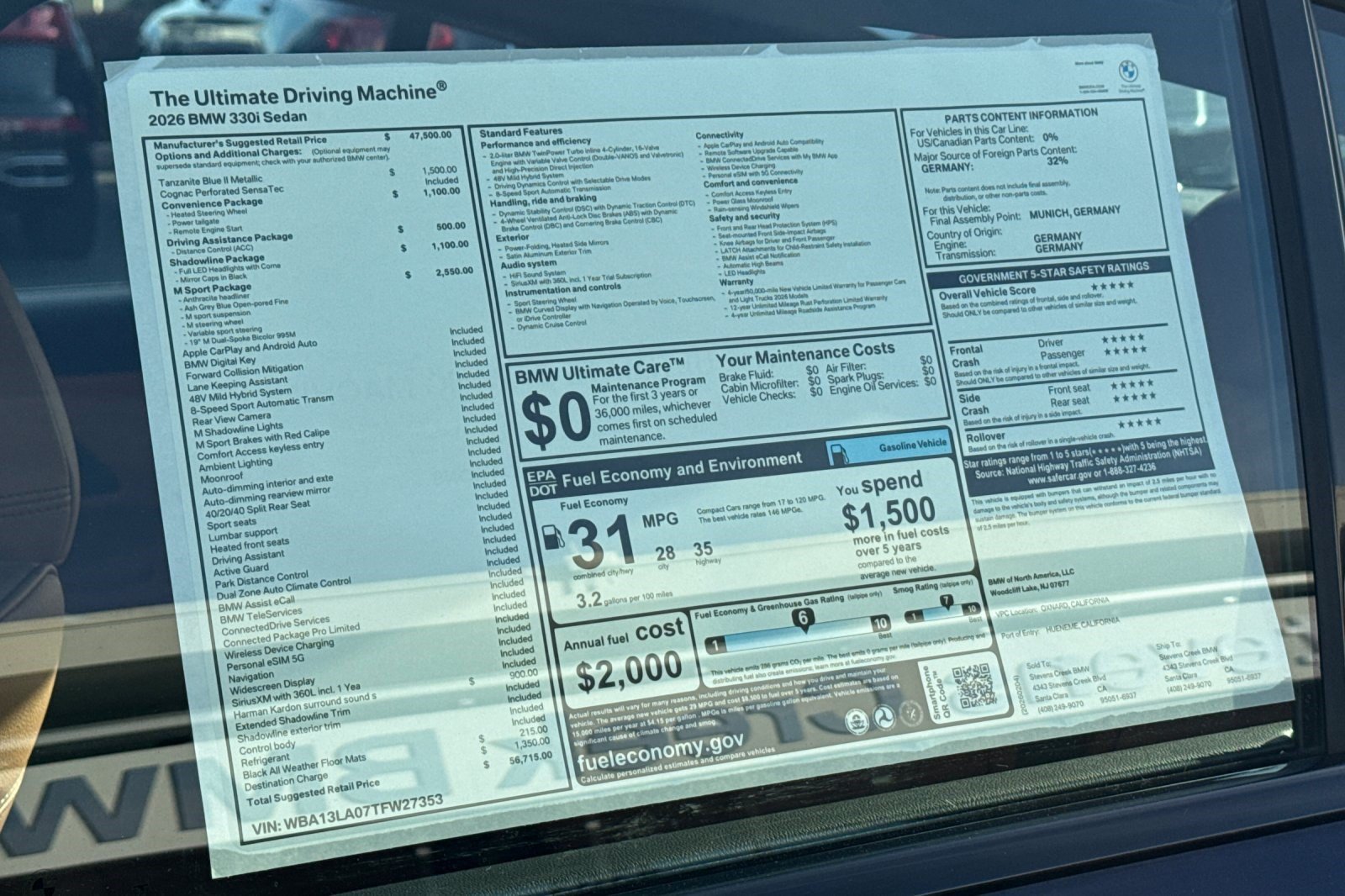 Used 2026 BMW 330i Sedan w/ M Sport Package RWD image 29