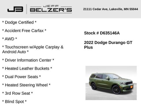 Certified 2022 Dodge Durango GT image 2