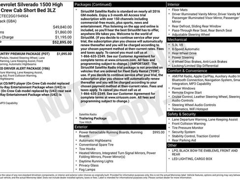 Used 2016 Chevrolet Silverado 1500 High Country w/ High Country Premium Package image 7