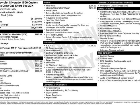 Used 2025 Chevrolet Silverado 1500 Custom Trail Boss w/ LPO, Dark Essentials Package AWD/4WD image 5