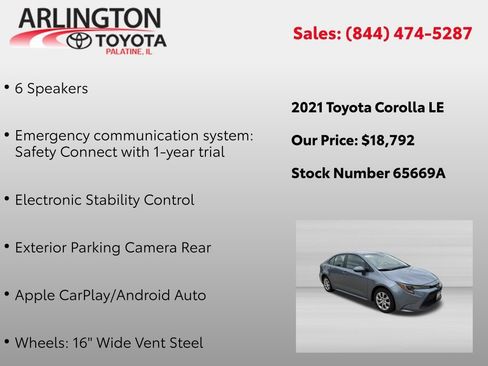 Used 2021 Toyota Corolla LE w/ Carpet Mat Package (TMS) FWD image 4
